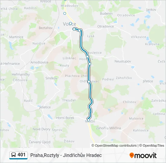 Автобус 401: карта маршрута