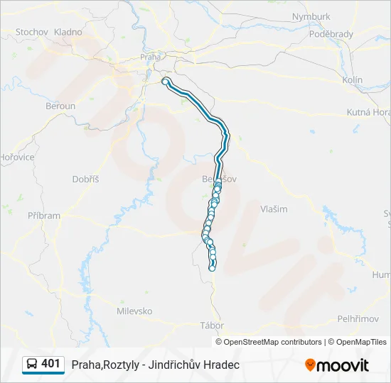 Автобус 401: карта маршрута