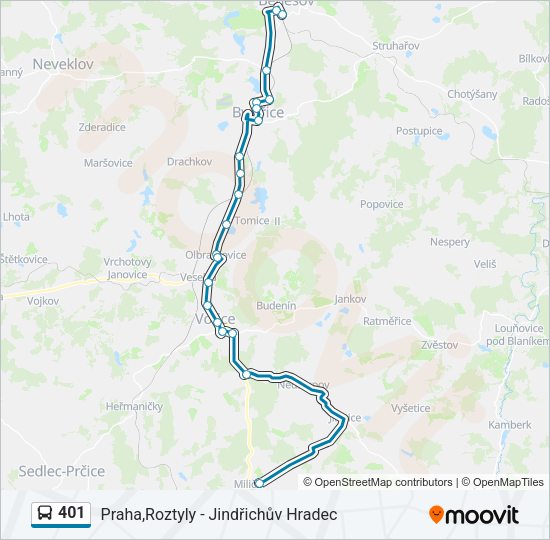 Автобус 401: карта маршрута