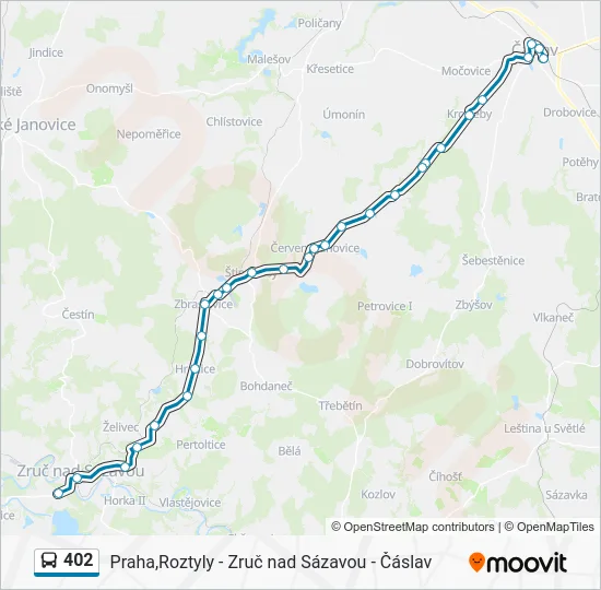 Автобус 402: карта маршрута
