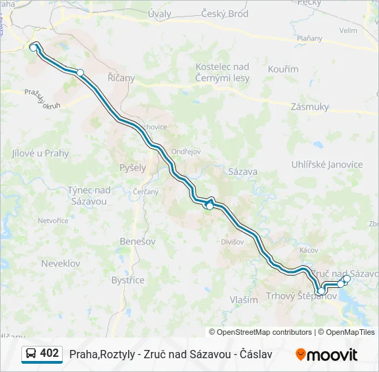 Автобус 402: карта маршрута
