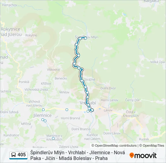 405 Bus Line Map