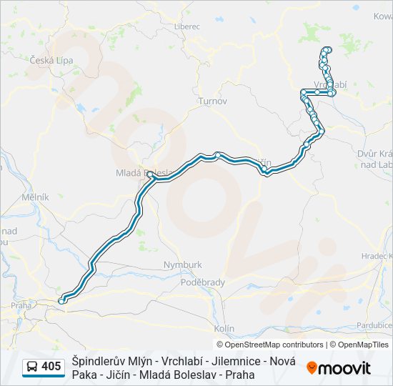 Автобус 405: карта маршрута