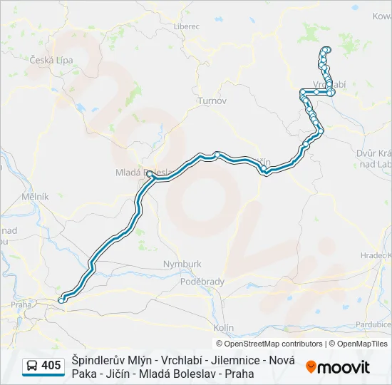 405 Bus Line Map