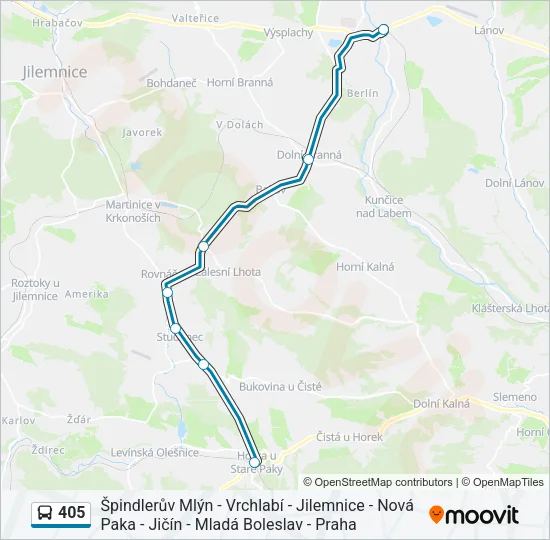 405 Bus Line Map