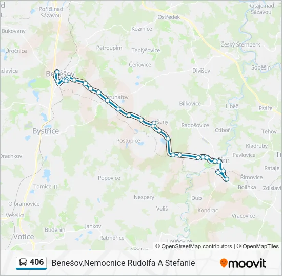 Автобус 406: карта маршрута