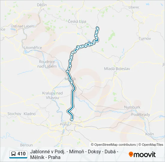 410 Bus Line Map
