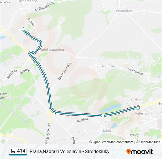 414 Bus Line Map