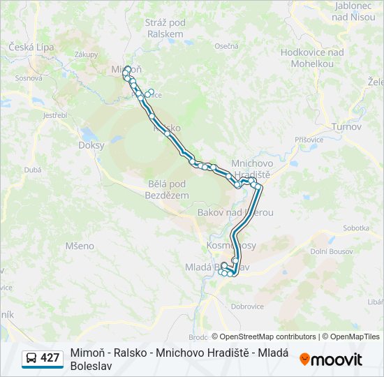 Автобус 427: карта маршрута