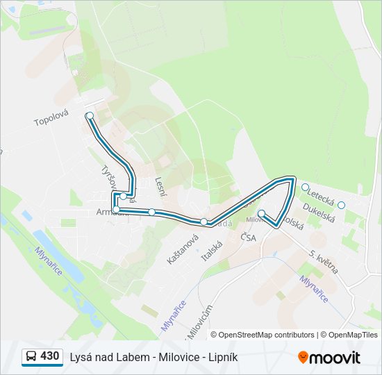 Автобус 430: карта маршрута