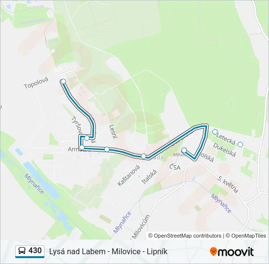 430 Bus Line Map