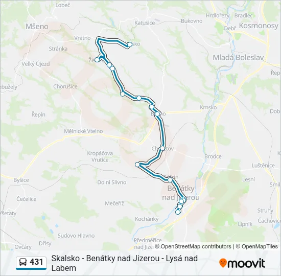 431 Bus Line Map