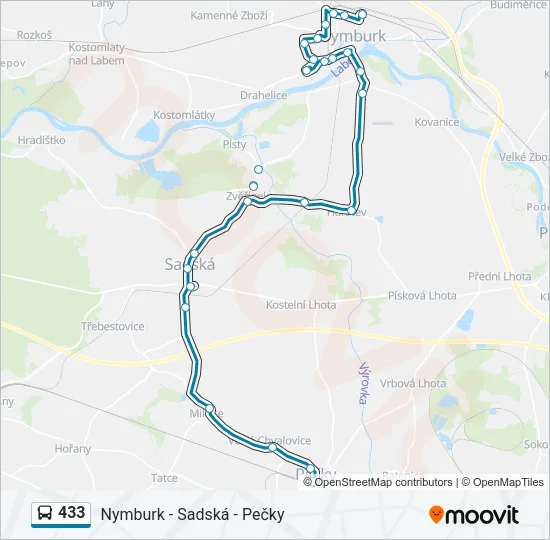 433 Bus Line Map