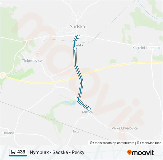 433 Bus Line Map