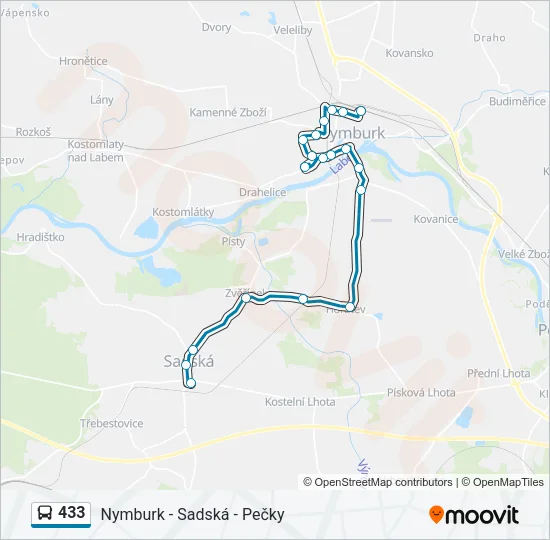 433 Bus Line Map