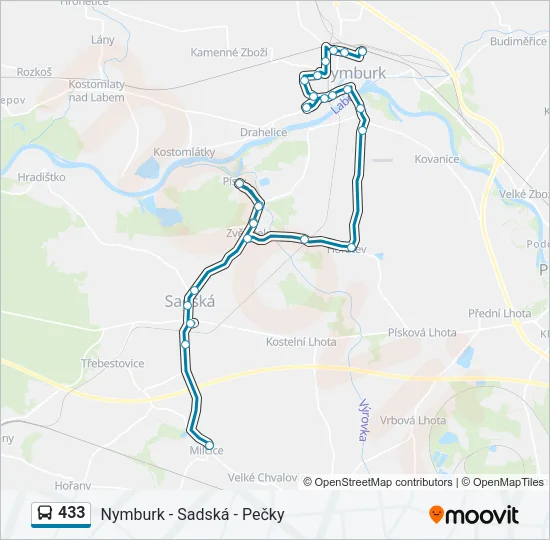 433 Bus Line Map