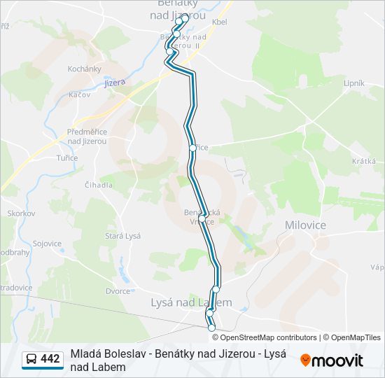 Автобус 442: карта маршрута