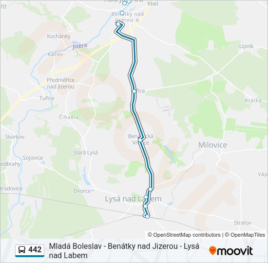 Автобус 442: карта маршрута