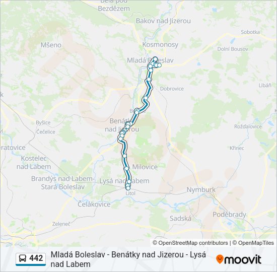 Автобус 442: карта маршрута