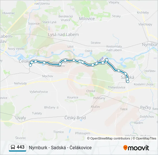 443 Bus Line Map