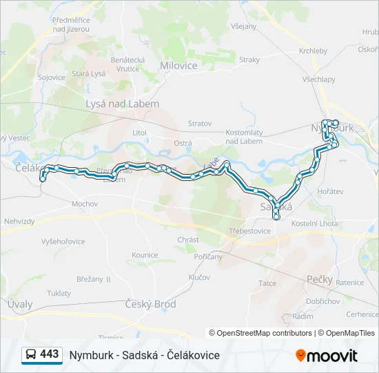 443 Bus Line Map
