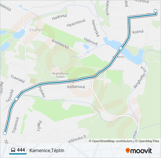 Автобус 444: карта маршрута