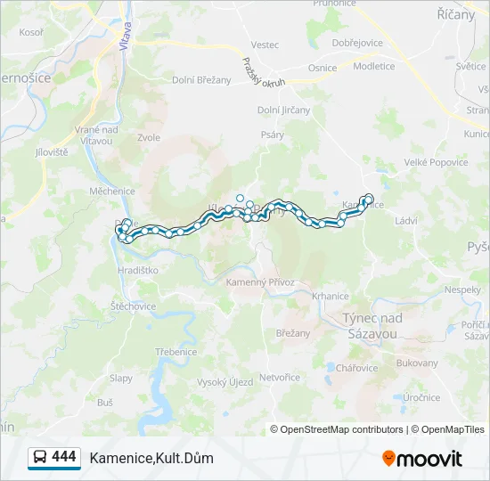 444 Bus Line Map