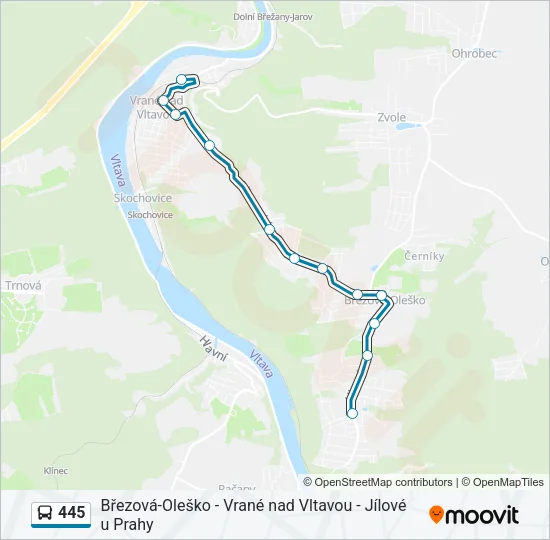 445 Bus Line Map