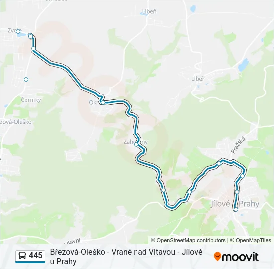 445 Bus Line Map