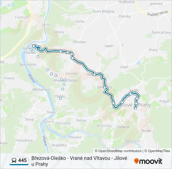 445 Bus Line Map