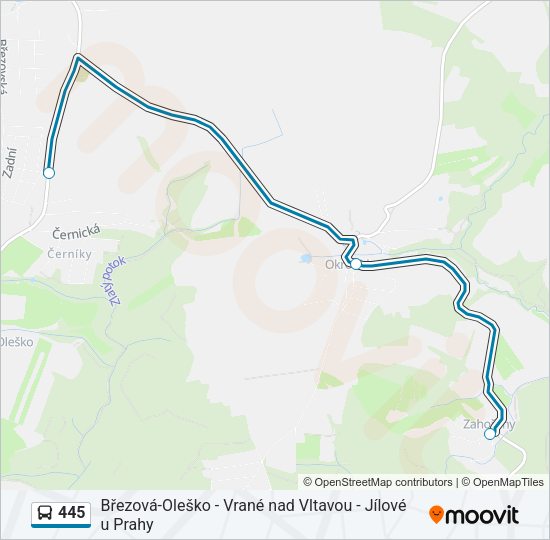 Автобус 445: карта маршрута