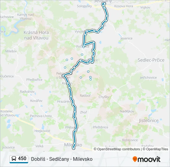 Автобус 450: карта маршрута