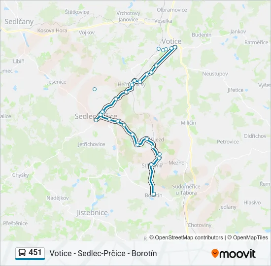 451 Bus Line Map