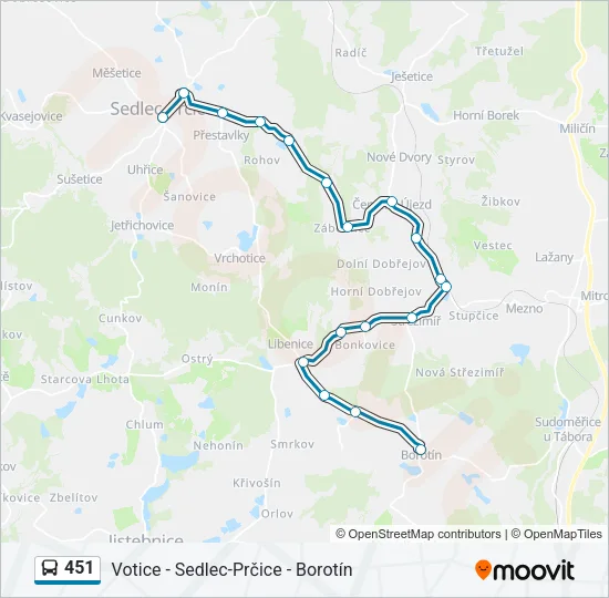 451 Bus Line Map