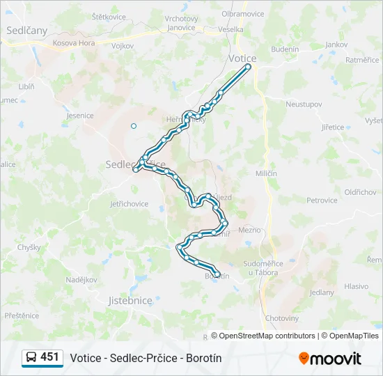 451 Bus Line Map