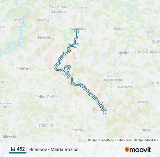 452 Bus Line Map