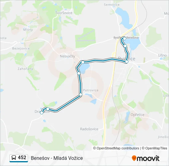 Автобус 452: карта маршрута