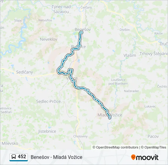 452 Bus Line Map