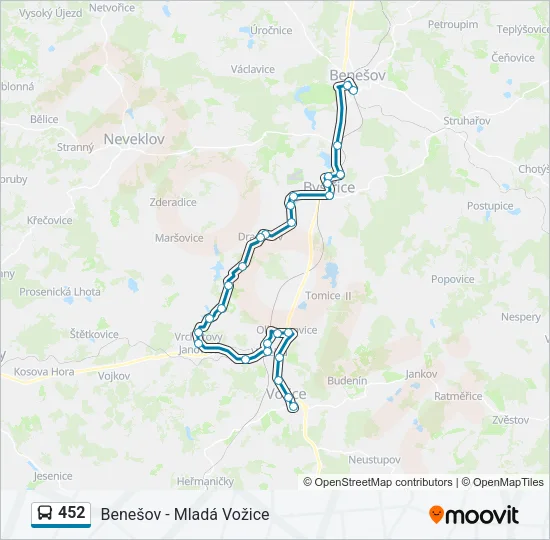 452 Bus Line Map