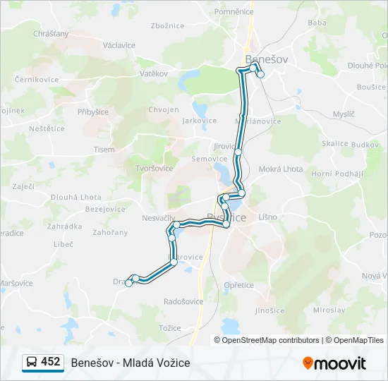 452 Bus Line Map