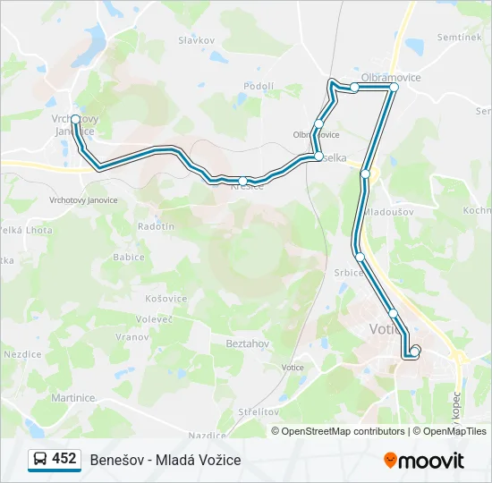 452 Bus Line Map