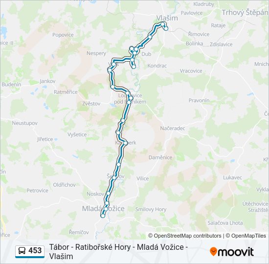 Автобус 453: карта маршрута