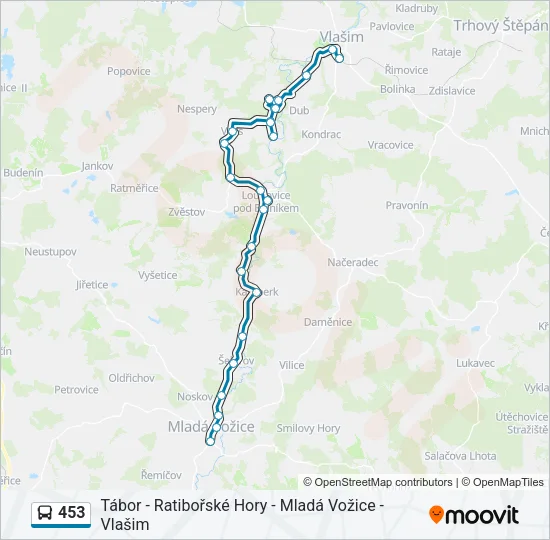 453 Bus Line Map