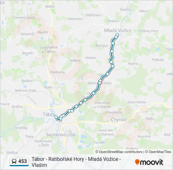 453 Bus Line Map