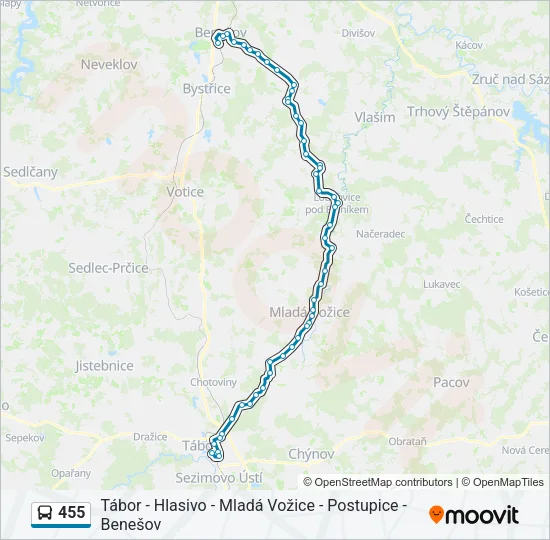 455 Bus Line Map