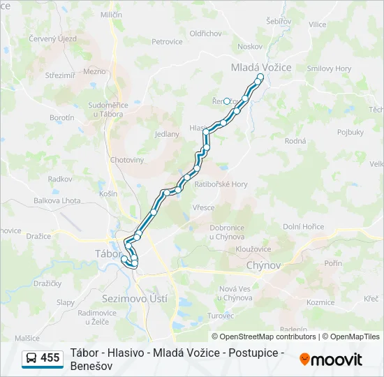 455 Bus Line Map