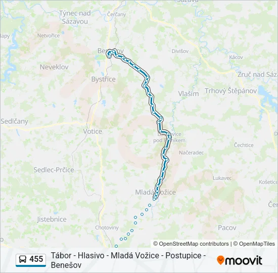 455 Bus Line Map