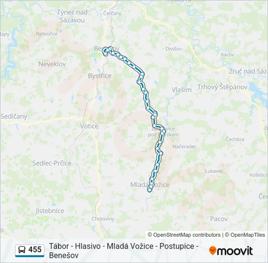 455 Bus Line Map