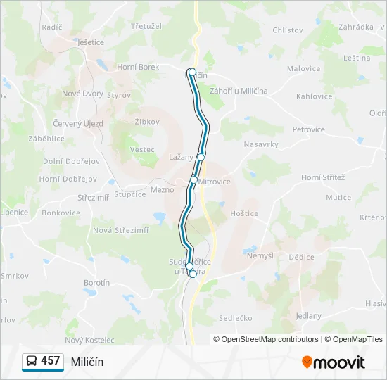 Автобус 457: карта маршрута