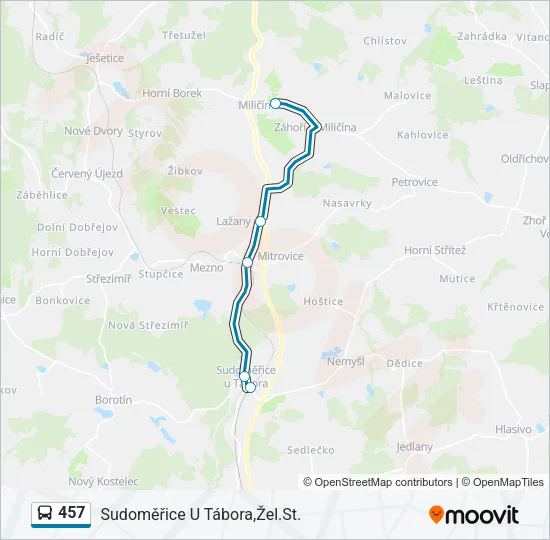 457 Bus Line Map